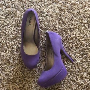 Purple high heels